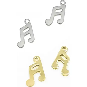 Materiál na výrobu šperku Ocelový Přívěsek Nota 11x8x1mm - 1Ks+B - Nerez SL / 1Ks