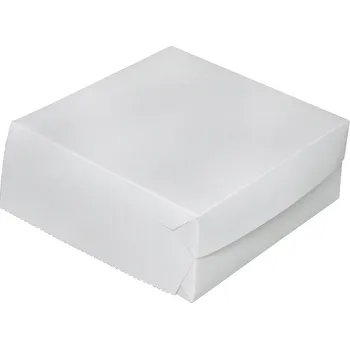 Jednorázové nádobí Krabice dortová 28x28x10cm bílá - 50 ks