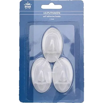 Věšák Háček 3ks-5cm,transparent,samolep.