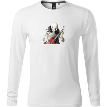 Dámské tričko Pánské tričko s dlouhým rukávem s potiskem Kostry s kytarou