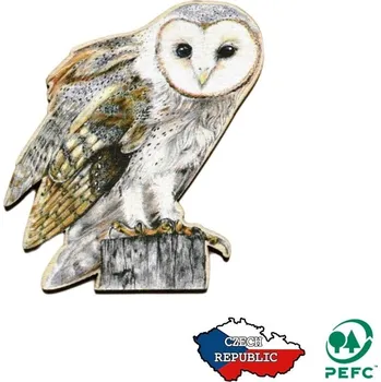 Dřevěná hračka Lesní svět Magnet tvar Sova pálená (Dřevěný tvarovaný magnetek na lednici pro děti s lesními motivy od českého výrobce Lesní svět. Do dětského pokoje jako dělané. A nemusíte vyvrtat ani dírku. Vyrobeno z ekologicky certifikovaného dřeva.)