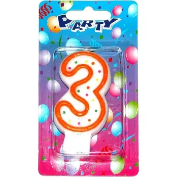 Dortová svíčka Svíčka dortová s tečkami č. 3 UNIPAP