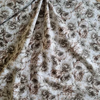 Dekorační látka hnědé květy cena za 1 metr Český výrobce