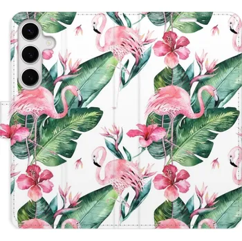 Pouzdro na mobilní telefon Flipové pouzdro iSaprio - Flamingos Pattern - Samsung Galaxy S24+