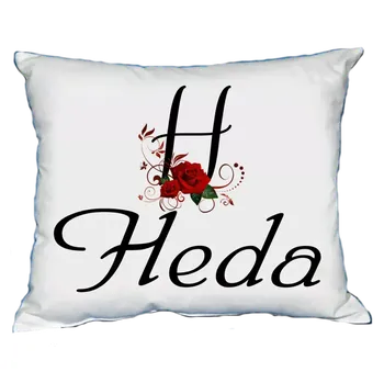 Dekorativní polštářek Polštář s dámským jménem HEDA Červený (polštářek dámské jméno )