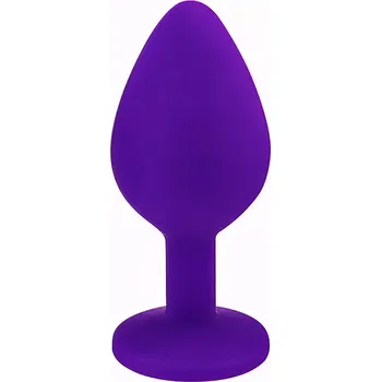 Silikonový anální kolík s čirým diamantem - S