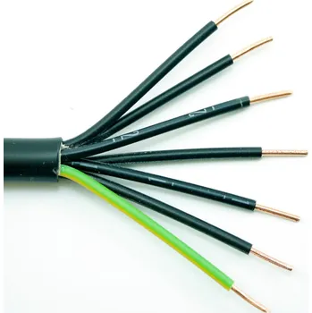 elektrický kabel Kabel CYKY 7 x 4 J (C) (žlutozelená+černé číslované žíly)