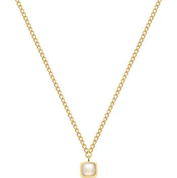 Náhrdelník Hot Diamonds Jemný pozlacený náhrdelník s perletí a diamantem Gemstones DN198 + 2 měsíce na vrácení zboží