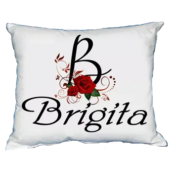 Dekorativní polštářek Polštář s dámským jménem BRIGITA Černý (polštářek dámské jméno )