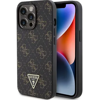 Pouzdro na mobilní telefon Guess PU Leather 4G Triangle Metal Logo Zadní Kryt pro iPhone 13 Pro Black Představujeme Guess PU Leather 4G Triangle Metal Logo - dokonalý obal pro váš telefon, který spojuje praktičnost, eleganci a