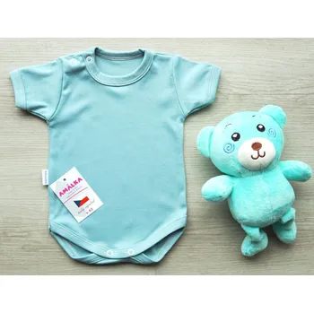 Kojenecký body AMÁLKA Bavlněné body krátký rukáv, ledově zelené Velikost: 80