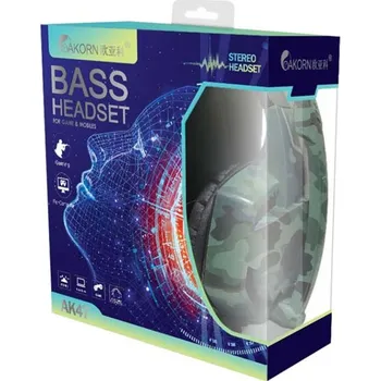 Sluchátka DeTech Drátový headset AK47 s mikrofonem - camo Pohodlná a lehká náhlavní sluchátka vhodná k hovorům s přáteli, při hraní her, při poslechu hudby anebo při práci v kanceláři. Sluchátka jsou vybavena