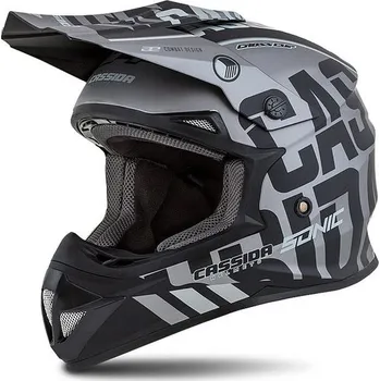 Helma na motorku CASSIDA přilba dětská Cup Sonic GREY MATT/BLACK - S