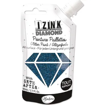 Speciální výtvarná barva Aladine Diamantová barva Aladine Izink Diamond, 80 ml - beautiful blue, tm. modrá