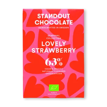 Čokoláda Standout Čokoláda Lovely Strawberry s jahodami 63% 50 g
