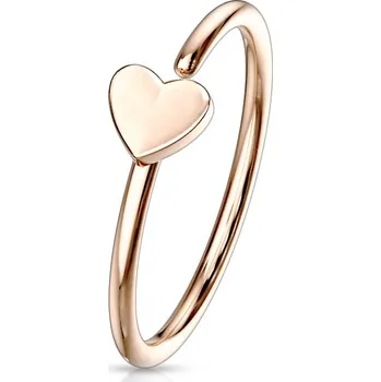 Piercing Šperky4U Zlacený piercing do nosu/ucha kruh se srdíčkem - N0054-RD