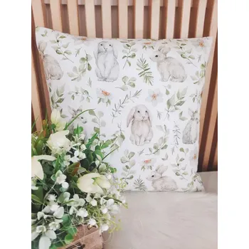 Povlak na dekorativní polštářek Povlak na polštář 40 x 40 cm – Zajíčči | Ruční výroba z bavlny
