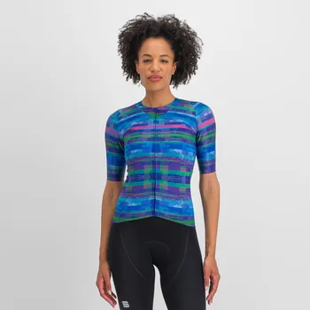 cyklistický dres SPORTFUL Cyklistický dres s krátkým rukávem - GLITCH BOMBER - modrá L