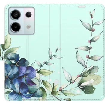 Pouzdro na mobilní telefon Flipové pouzdro iSaprio - Blue Flowers - Xiaomi Redmi Note 13 Pro 5G / Poco X6 5G