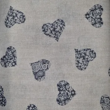 Dekorační látka bavlna srdce modré cena za 1 metr Český výrobce