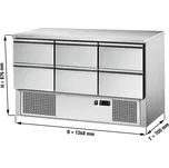 G.Gastro Chladicí stůl ECO - 1370x700mm - se 6 zásuvkami