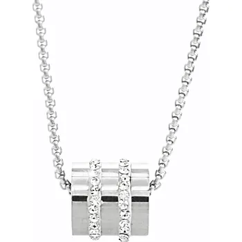 Náhrdelník JSB bijoux s.r.o. Ocelový náhrdelník s průvlakovou trubičkou zdobenou krystaly Swarovski Crystal