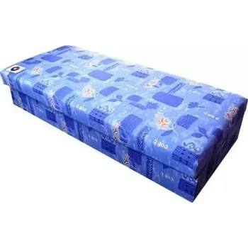 Postel Čalouněná válenda s úložným prostorem Erik - pružinová, modrá (vzor č.18)