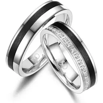 Prsten Karbonové snubní prsteny z titanu Černý dotek