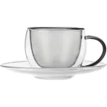 ORION Skleněný dvoustěnný hrnek s podšálkem DOUBLE 0,1 l