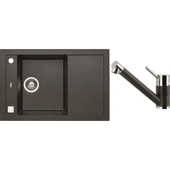 Alveus Set Formic 30 Granitový dřez s odkapem 760x500 mm + baterie Cleo 05, twilight, SETA20064