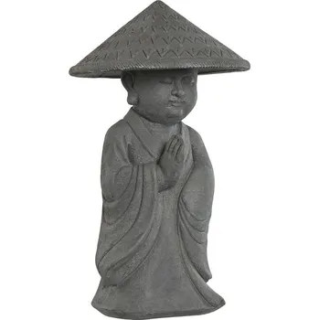 Vánoční dekorace Dekorace Mnich Home ESPRIT Orientální Šedá (30 x 30 x 51 cm)