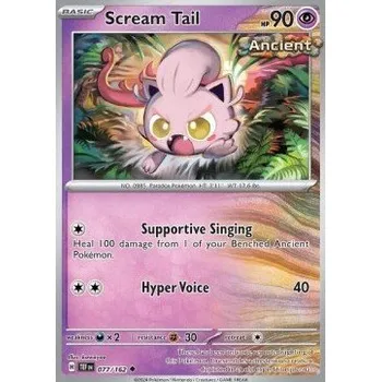 Sběratelská karetní hra Pokémon TEF 077/162 Scream Tail - Temporal Forces Stav: Near Mint, Verze: REVERSE HOLO