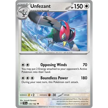 Sběratelská karetní hra Unfezant 135/162 - Temporal Forces Typ karty: Non-Holo