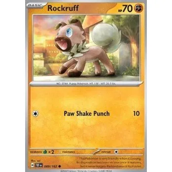 Sběratelská karetní hra Pokémon TEF 089/162 Rockruff - Temporal Forces Stav: Near Mint, Verze: REVERSE HOLO