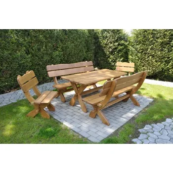 Zahradní sestava Zahradní sestava dub 160 cm - masiv smrk