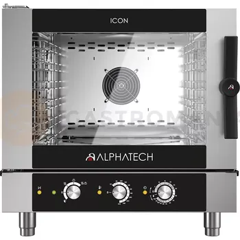 Plynová konvekční parní trouba, 5x GN 1/1, 5x 600x400 mm, manuální ovládání, 777x729x777 mm | ALPHATECH, ICON ICGM051E