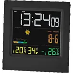NEDIS meteostanice/ vnitřní a venkovní/ digitální/ bezdrátový senzoru počasí/ předpověď počasí/ čas/ LED/ budík/ černo-b