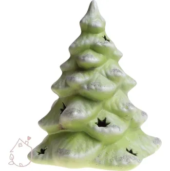 Svícen Česká keramička Svícen stromeček zelený