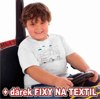 Dětské tričko k vymalování - Auto bílá
