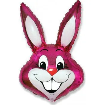 Balónek Flexmetal Fóliový balónek hlava zajíc růžový 35"/90 cm