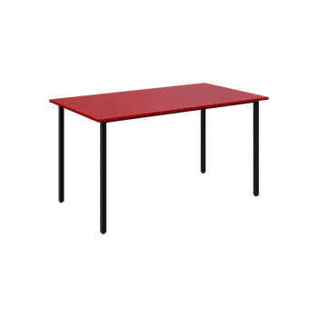 Jídelní stůl JSB 140 N jídelní stůl, kovová podnož černá, deska 18 mm, 1394x800 mm, červená flamengo