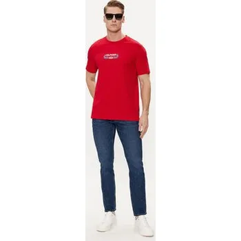 Pánská móda Tommy Hilfiger T-Shirt Track Graphic MW0MW34429 Červená Regular Fit S