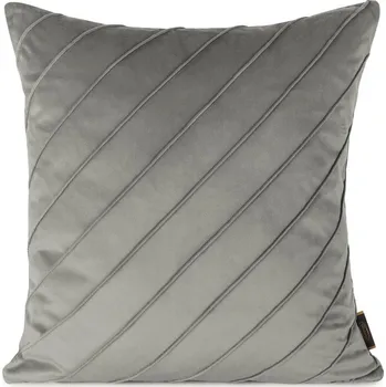 Povlečení Sametový povlak na polštář NALA 3 s geometrickým prošíváním - stříbrný