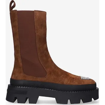 Dámská zimní obuv Semišové kotníkové boty MISBHV The 2000 Chelsea dámské, hnědá barva, na platformě, 122BW105-BROWN, 39, 88X