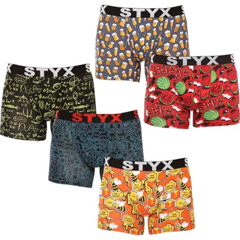 Boxerky 5PACK pánské boxerky Styx long art sportovní guma vícebarevné (5U1267924) S Možnost vrácení zboží ZDARMA do 120 dnů!