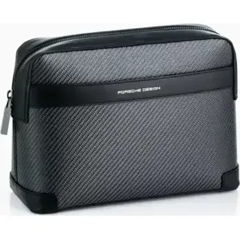 Kosmetická taška PORSCHE DESIGN Carbon Washbag Taška toaletní kosmetická z uhlíkových vláken černá (Exkluzivní toaletní taška s praktickým vnitřním uspořádáním.)