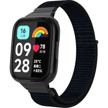 Ostatní příslušenství k chytrým hodinkám eses Nylonový řemínek na suchý zip pro Xiaomi Redmi Watch 3 Active - Černý