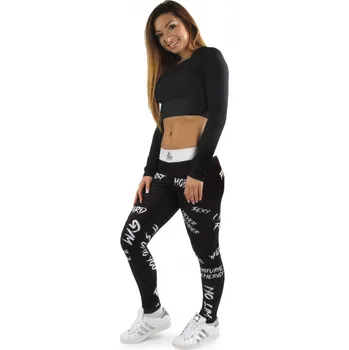 Dámské legíny Bizon Gym 633 černá/bílá S