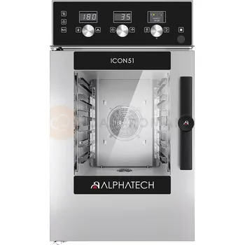 Elektrická konvekční parní trouba, 6x GN 1/1, elektronické ovládání, 510x625x880 mm | ALPHATECH, ICON51 ICCT061E