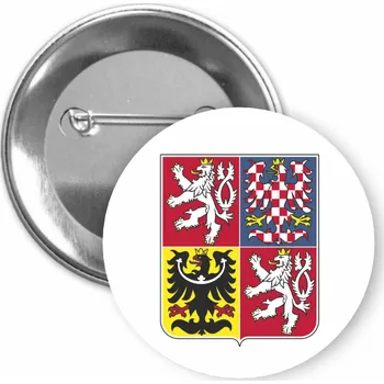 ON-DESIGN Placka se státním znakem 50 mm Barva: bílá, Typ buttonu: špendlík